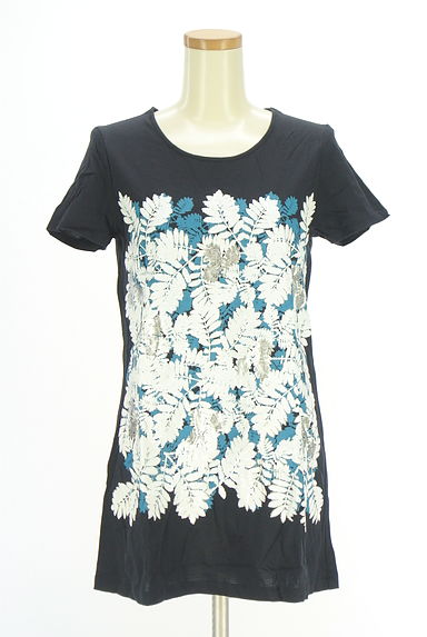 HIROKO BIS（ヒロコビス）の古着「シルバー箔ミックス花柄プリントTシャツ（カットソー・プルオーバー）」大画像１へ