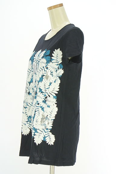 HIROKO BIS（ヒロコビス）の古着「シルバー箔ミックス花柄プリントTシャツ（カットソー・プルオーバー）」大画像３へ