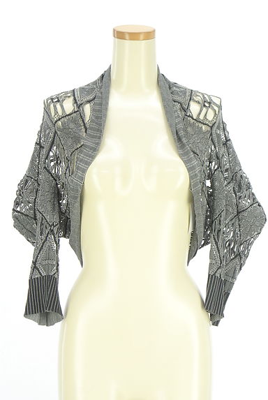 クリックで大画像表示 HIROKO BIS(ヒロコビス)の古着「eSSeNtieL HIROKO BIS 花柄透かし編みボレロ(カーディガン・ボレロ)」大画像1へ