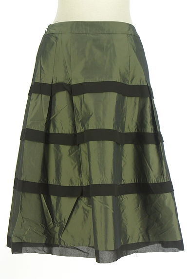 クリックで大画像表示 HIROKO BIS(ヒロコビス)の古着「シフォン地ボーダーミディ丈フレアスカート(スカート)」大画像2へ