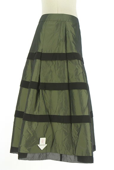 クリックで大画像表示 HIROKO BIS(ヒロコビス)の古着「シフォン地ボーダーミディ丈フレアスカート(スカート)」大画像4へ