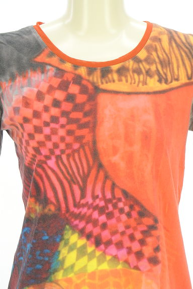 クリックで大画像表示 HIROKO KOSHINO(ヒロココシノ)の古着「チュールネックプリントTシャツ(カットソー・プルオーバー)」大画像4へ