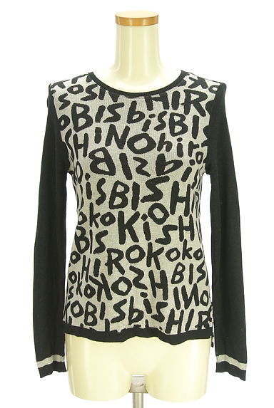 HIROKO BIS（ヒロコビス）の古着「eSSeNtieL HIROKO BIS ブランドロゴ総柄ニットトップス（ニット）」大画像１へ