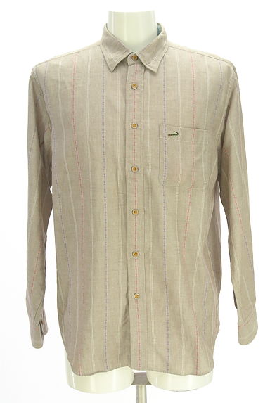 Crocodile（クロコダイル）の古着「ストライプラウンドヘムシャツ（カジュアルシャツ）」大画像１へ