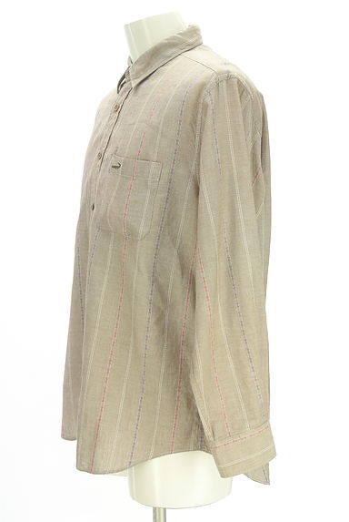 Crocodile（クロコダイル）の古着「ストライプラウンドヘムシャツ（カジュアルシャツ）」大画像３へ