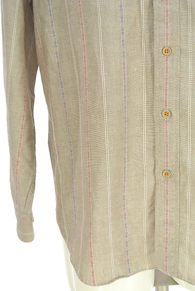 Crocodile（クロコダイル）の古着「ストライプラウンドヘムシャツ（カジュアルシャツ）」大画像５へ