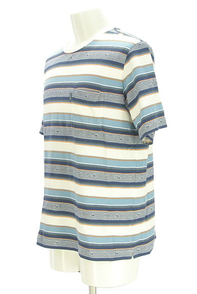 Crocodile（クロコダイル）の古着「ジャガードマルチボーダーTシャツ（Ｔシャツ）」大画像３へ