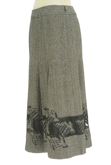 HIROKO BIS（ヒロコビス）の古着「裾刺繍チュールウール混スカート（ロングスカート・マキシスカート）」大画像３へ