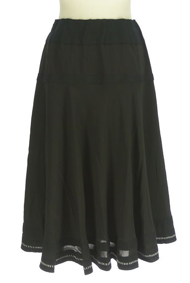 HIROKO BIS（ヒロコビス）の古着「ウール切替膝下シアーフレアスカート（ロングスカート・マキシスカート）」大画像２へ