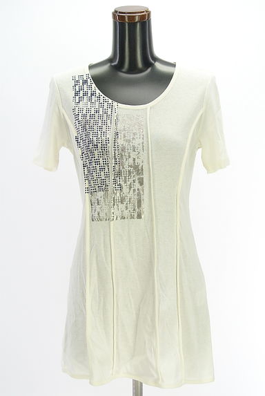 HIROKO BIS（ヒロコビス）の古着「箔プリントチュニックカットソー（ワンピース・チュニック）」大画像１へ