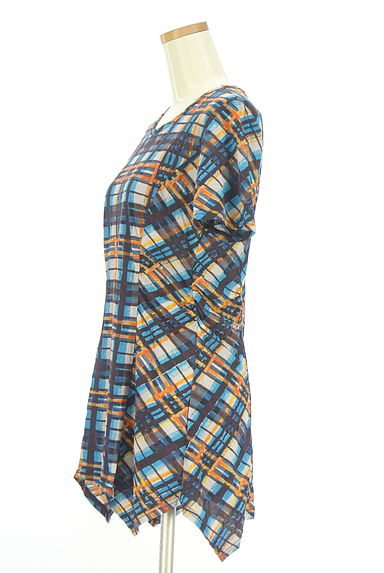 HIROKO BIS（ヒロコビス）の古着「チェック柄フレアチュニック（カットソー・プルオーバー）」大画像３へ