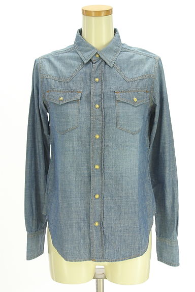 クリックで大画像表示 23区(ニジュウサンク)の古着「ラウンドヘムデニムシャツ(カジュアルシャツ)」大画像1へ