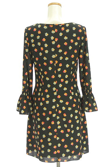 ARMANI EXCHANGE（アルマーニ エクスチェンジ）の古着「シアーチェック×花柄膝上ワンピース（ワンピース・チュニック）」大画像２へ