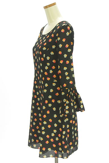 ARMANI EXCHANGE（アルマーニ エクスチェンジ）の古着「シアーチェック×花柄膝上ワンピース（ワンピース・チュニック）」大画像３へ