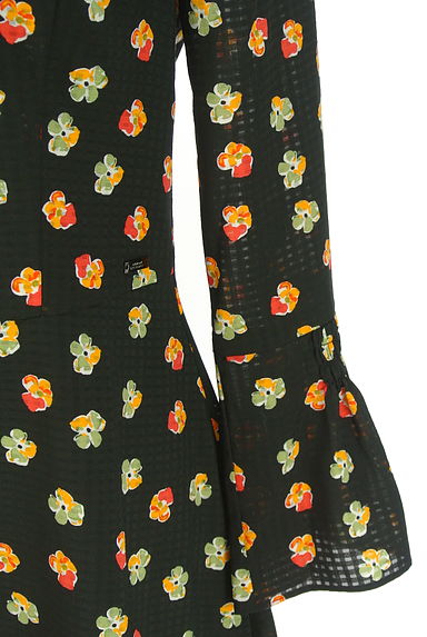 ARMANI EXCHANGE（アルマーニ エクスチェンジ）の古着「シアーチェック×花柄膝上ワンピース（ワンピース・チュニック）」大画像５へ