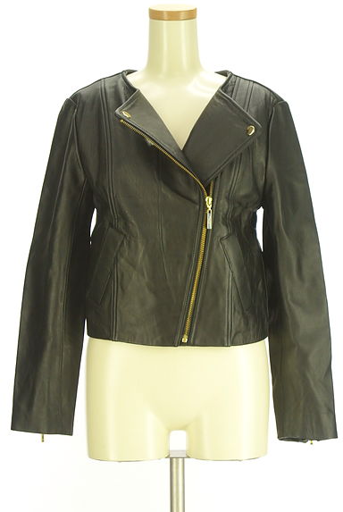 JILL by JILLSTUART（ジルバイジルスチュアート）の古着「ノーカラーライダースジャケット（ブルゾン・スタジャン）」大画像１へ