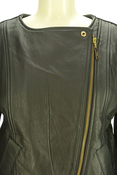 JILL by JILLSTUART（ジルバイジルスチュアート）の古着「ノーカラーライダースジャケット（ブルゾン・スタジャン）」大画像４へ