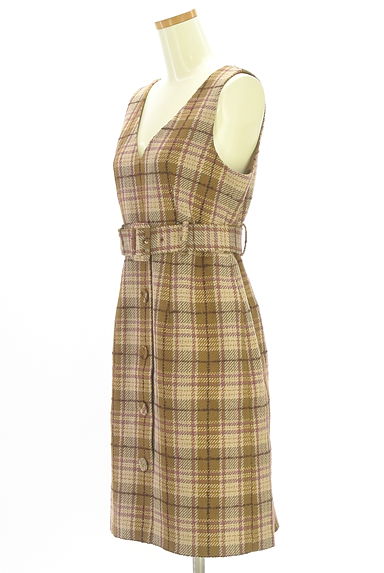 JILL by JILLSTUART（ジルバイジルスチュアート）の古着「チェック柄ウール混ジャンパースカート（キャミワンピース）」大画像３へ