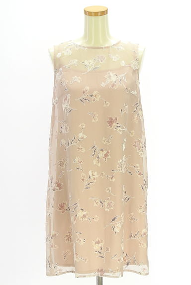 JILL by JILLSTUART（ジルバイジルスチュアート）の古着「ベロア花柄ノースリシアーワンピース（ワンピース・チュニック）」大画像１へ