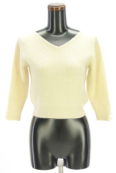 JILL by JILLSTUART（ジルバイジルスチュアート）の古着「パール付き8分袖ニット（ニット）」大画像１へ