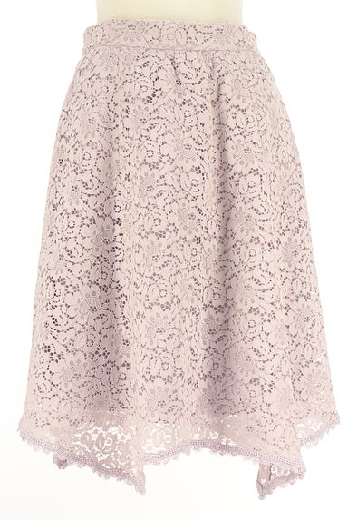 JILL by JILLSTUART（ジルバイジルスチュアート）の古着「イレギュラーヘム花柄レース膝丈スカート（スカート）」大画像１へ