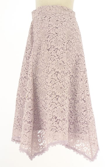 JILL by JILLSTUART（ジルバイジルスチュアート）の古着「イレギュラーヘム花柄レース膝丈スカート（スカート）」大画像３へ