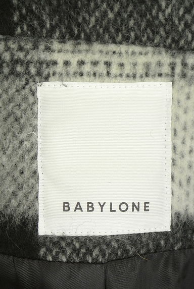 クリックで大画像表示 BABYLONE(バビロン)の古着「チェック柄起毛ロングコート(コート)」大画像6へ