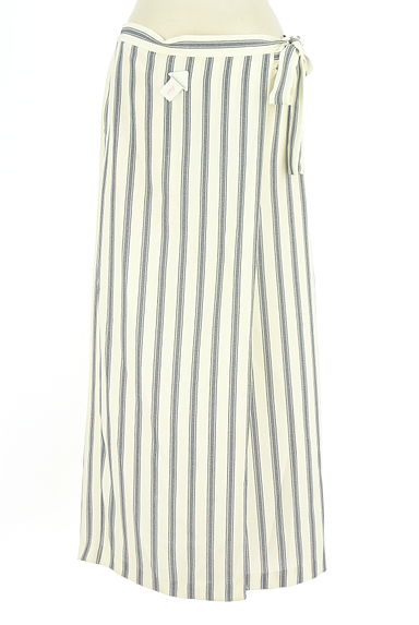 23区（ニジュウサンク）の古着「ラップスカート風ストライプワイドパンツ（パンツ）」大画像４へ