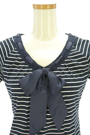 23区（ニジュウサンク）の古着「サテンリボン付きボーダーカットソー（カットソー・プルオーバー）」大画像４へ