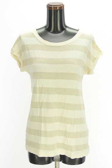 INED（イネド）の古着「ラメボーダーフレンチスリーブカットソー（カットソー・プルオーバー）」大画像１へ