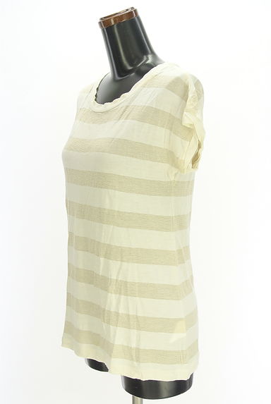 INED（イネド）の古着「ラメボーダーフレンチスリーブカットソー（カットソー・プルオーバー）」大画像３へ