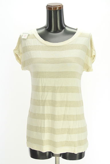 INED（イネド）の古着「ラメボーダーフレンチスリーブカットソー（カットソー・プルオーバー）」大画像４へ