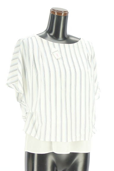 INDIVI（インディヴィ）の古着「ストライプ柄フレンチスリーブカットソー（カットソー・プルオーバー）」大画像４へ