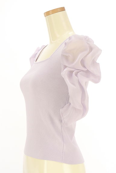 earth music&ecology（アースミュージック＆エコロジー）の古着「シアーボリュームスリーブ切替ニットトップス（ニット）」大画像３へ