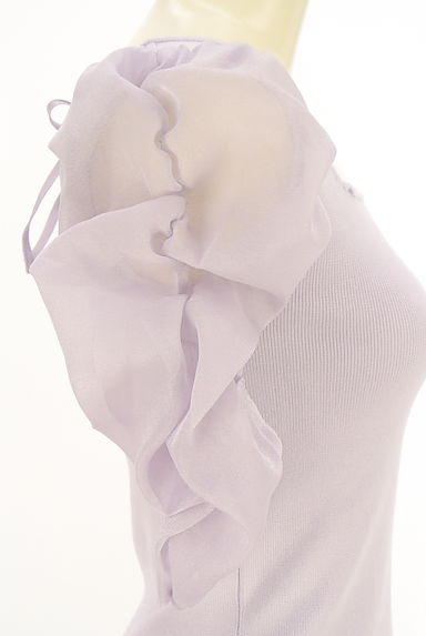 earth music&ecology（アースミュージック＆エコロジー）の古着「シアーボリュームスリーブ切替ニットトップス（ニット）」大画像４へ