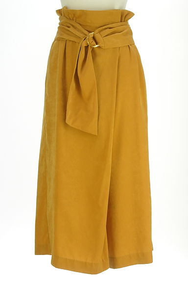 BABYLONE（バビロン）の古着「ベルト付きベロア調ミモレパンツ（パンツ）」大画像１へ