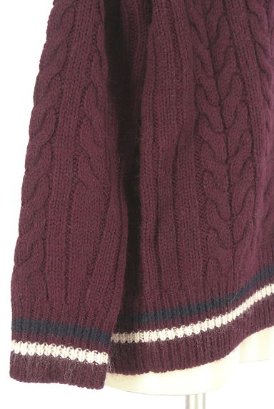 BABYLONE（バビロン）の古着「ライン入りVネックニットトップス（セーター）」大画像５へ