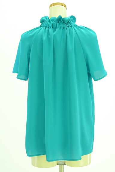 Viaggio Blu（ビアッジョブルー）の古着「リボン付きフリル衿光沢ブラウス（カットソー・プルオーバー）」大画像２へ