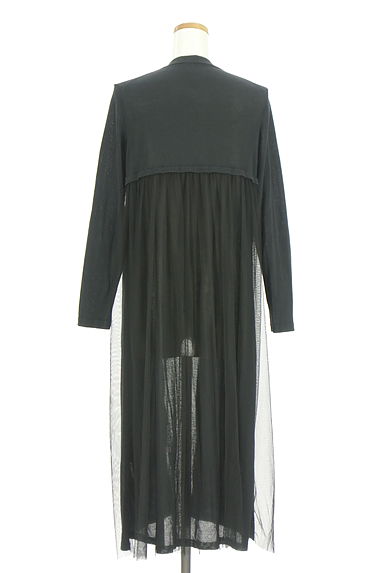 Viaggio Blu（ビアッジョブルー）の古着「背中チュール切替ロングニットカーディガン（カーディガン・ボレロ）」大画像２へ