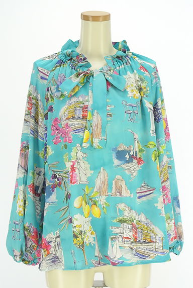 クリックで大画像表示 Viaggio Blu(ビアッジョブルー)の古着「総柄ボウタイカットソー(カットソー・プルオーバー)」大画像1へ