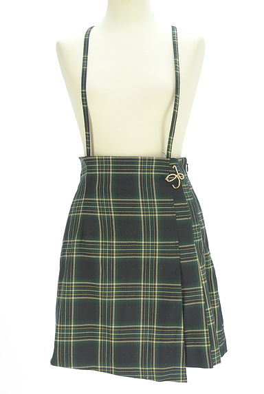 クリックで大画像表示 REDYAZEL(レディアゼル)の古着「ラップ風チェック柄サロペットミニスカート(オーバーオール・サロペット)」大画像1へ