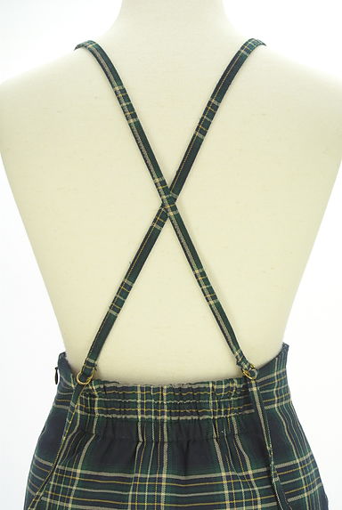 クリックで大画像表示 REDYAZEL(レディアゼル)の古着「ラップ風チェック柄サロペットミニスカート(オーバーオール・サロペット)」大画像5へ