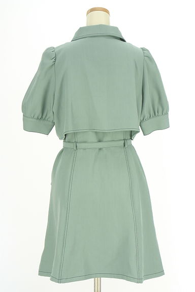 REDYAZEL（レディアゼル）の古着「レイヤード風ベルト付きシャツワンピース（ワンピース・チュニック）」大画像２へ