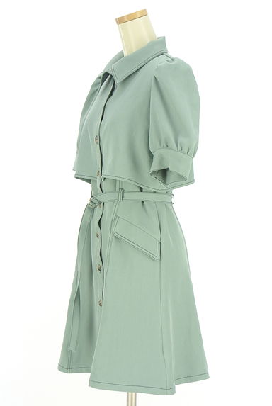 REDYAZEL（レディアゼル）の古着「レイヤード風ベルト付きシャツワンピース（ワンピース・チュニック）」大画像３へ