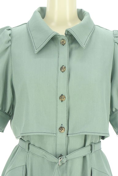 REDYAZEL（レディアゼル）の古着「レイヤード風ベルト付きシャツワンピース（ワンピース・チュニック）」大画像４へ