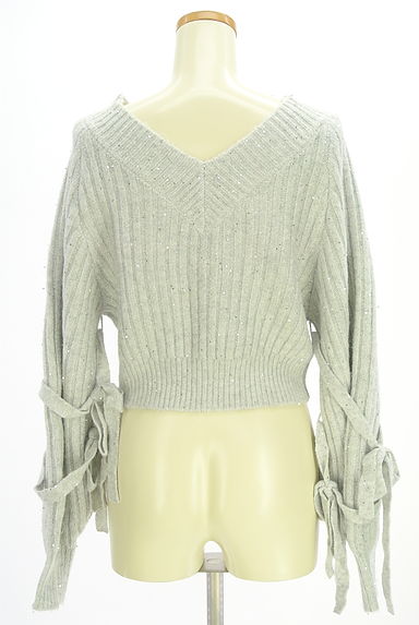 REDYAZEL（レディアゼル）の古着「スパンコールミックスVネックニットトップス（セーター）」大画像２へ