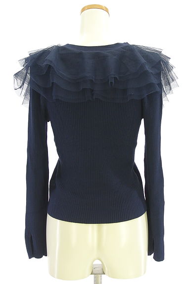 Stola.（ストラ）の古着「チュールティアードフリルリブニットトップス（ニット）」大画像２へ