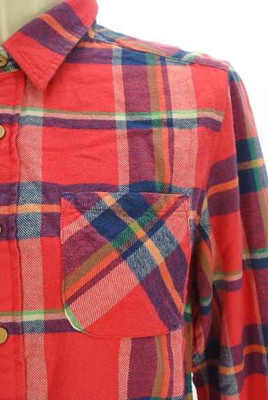 CUBE SUGAR（キューブシュガー）の古着「フランネルチェック柄シャツ（カジュアルシャツ）」大画像４へ