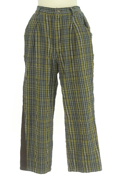 CUBE SUGAR（キューブシュガー）の古着「サイド切替チェック柄テーパードパンツ（パンツ）」大画像１へ