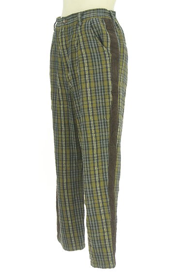 CUBE SUGAR（キューブシュガー）の古着「サイド切替チェック柄テーパードパンツ（パンツ）」大画像３へ